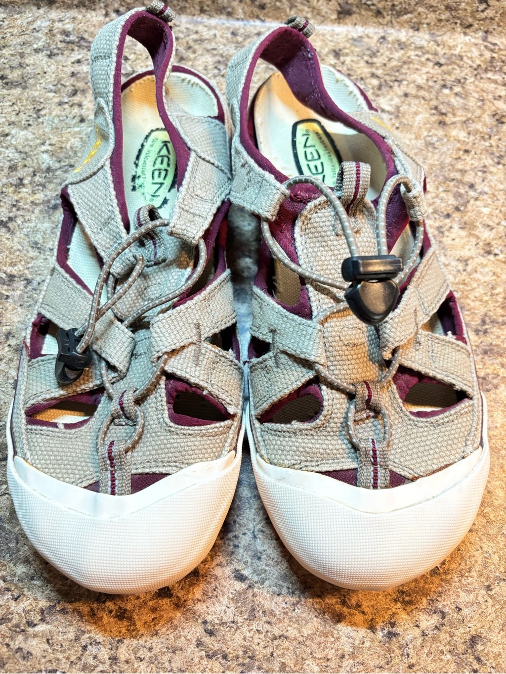 KEEN Women's Beige and Purple Outdoor Sandals